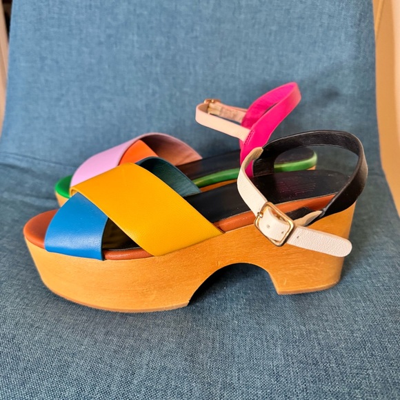 Charlotte Stone Dermot Clogs Colorful Platform Confetti Sandals size 7 - Picture 7 of 9